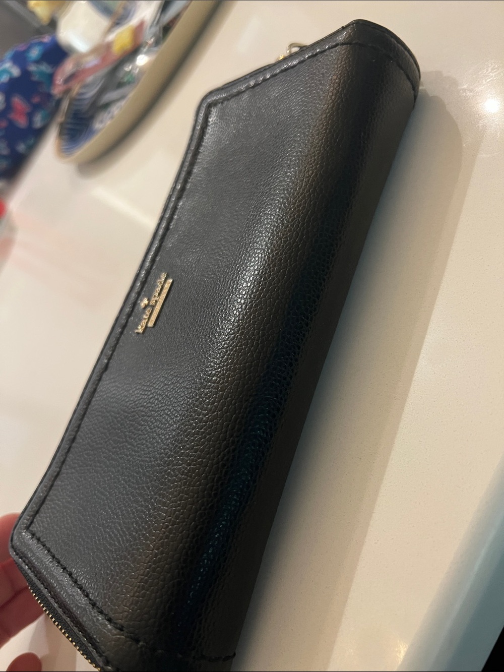 kate spade Black Leather Double-Zip Wallet Wristlet - Picture 8 of 9